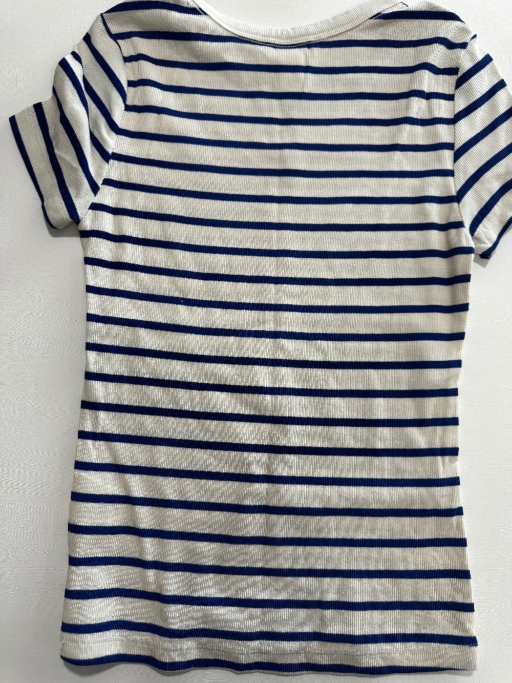 Blue and white short sleeve summer shirt